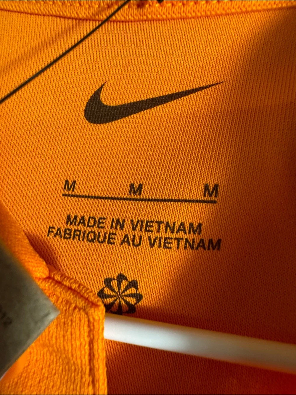 Nike Men's Bright Orange Polo with White Trim and Sleeve Logo Size Medium